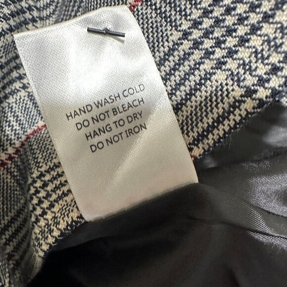 Olia Blazer Size S Black Red Plaid Double Breasted Covered‎ Button Suit Jacket - Picture 9 of 9